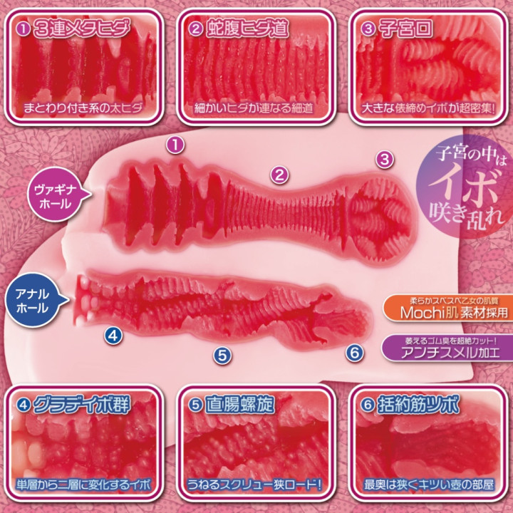 Utero in Bloom Onahole – Dual Hole Japanese Masturbator with Mochihada Skin | CKK